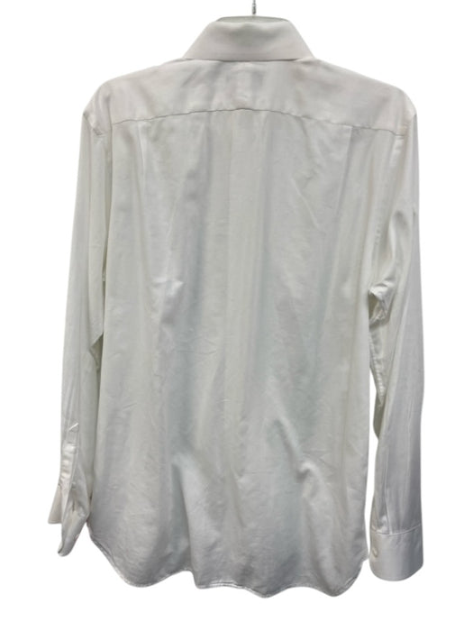Quince Size L White Cotton Solid Button Up Spread Collar Men's Long Sleeve Shirt White / L
