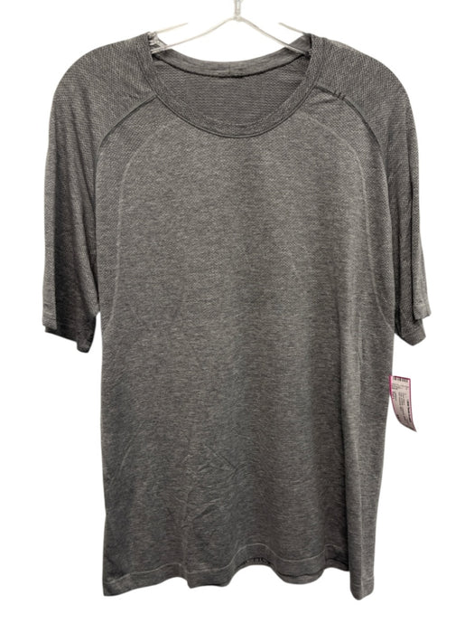 Lululemon Size Est L Gray Synthetic Heathered Athletic T Shirt Short Sleeve Gray / Est L