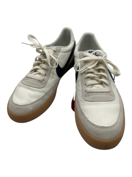 Nike Shoe Size 9 White & Blue Leather Solid Sneaker Men's Shoes White & Blue / 9