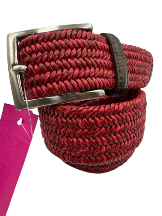 H Stockton Red Synthetic Woven Men's Belt Red