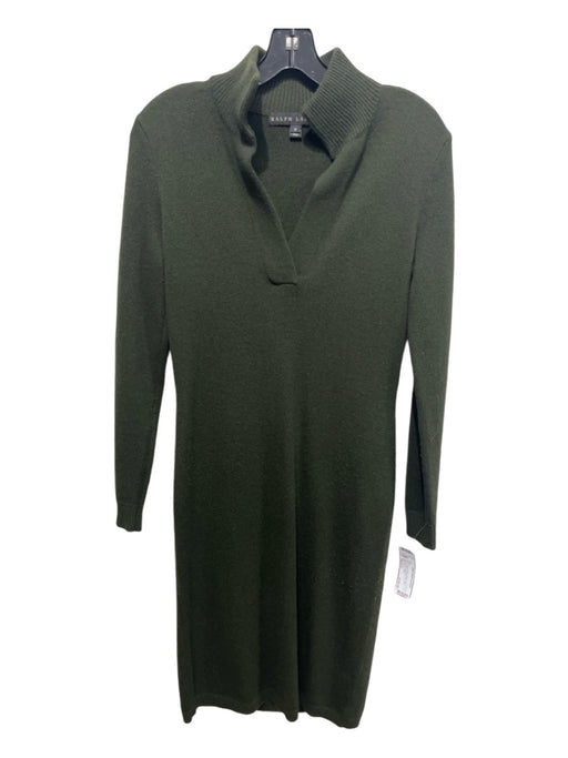 Ralph Lauren Size Medium Hunter Green Merino Blend Long Sleeve high neck Dress Hunter Green / Medium