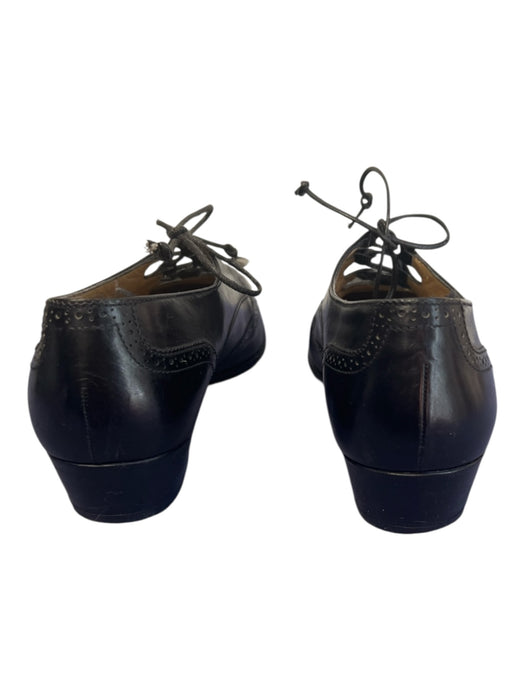 Salvatore Ferragamo Shoe Size 6.5 Black Leather Pointed Toe Block Heel Shoes Black / 6.5