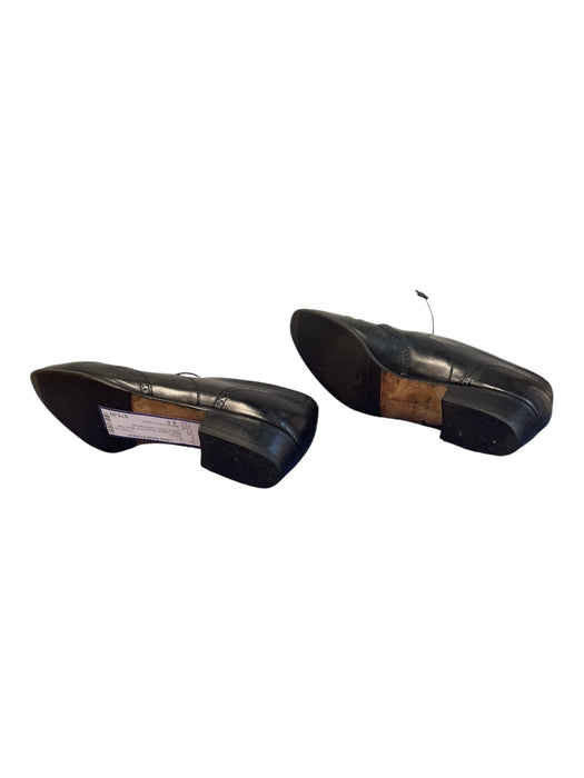 Salvatore Ferragamo Shoe Size 6.5 Black Leather Pointed Toe Block Heel Shoes Black / 6.5