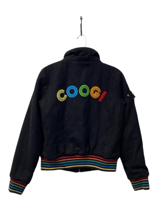 Coogi Size Medium Black Polyester Colorful Back Logo Elastic Waist Coat Black / Medium