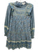 Sea New York Size XS Mixed Blues Cotton Floral Long Balloon Sleeve Dress Mixed Blues / XS