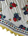 Tory Burch Cream White & Multi Silk Twill Floral Zig Zag Fringe Square scarf Cream White & Multi