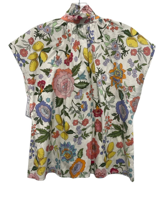 CROSBY by Mollie Burch Size XS White & Multi Cotton Blend Floral Button Down Top White & Multi / XS