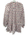 Ophelia & Indigo Size S/M White, Pink & Blue Cotton Floral V Neck Dress White, Pink & Blue / S/M