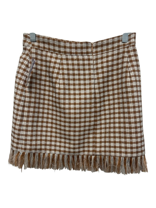 Mason's Daughter Size S Orange, White & Blue Tencel Blend Gingham Checked Skirt Orange, White & Blue / S