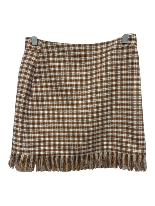 Mason's Daughter Size S Orange, White & Blue Tencel Blend Gingham Checked Skirt Orange, White & Blue / S