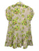 Maeve Size XS Beige, Green & Multi Cotton Short Cap Sleeve Floral Collar Dress Beige, Green & Multi / XS