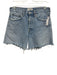 Agolde Size 25 Light Wash Cotton Denim High Rise Button Fly Frayed Hem Shorts Light Wash / 25