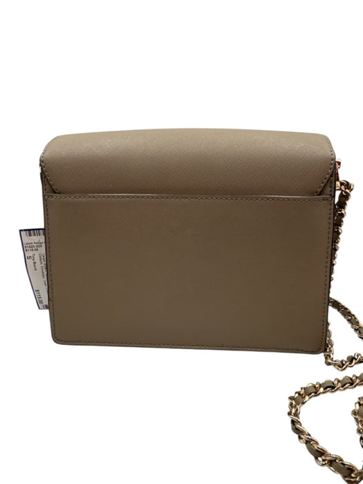 Tory Burch Taupe Brown Saffiano Leather Magnetic Closure Envelope Chain Bag Taupe Brown / S