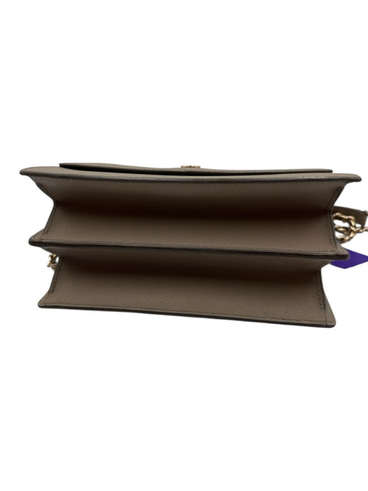Tory Burch Taupe Brown Saffiano Leather Magnetic Closure Envelope Chain Bag Taupe Brown / S
