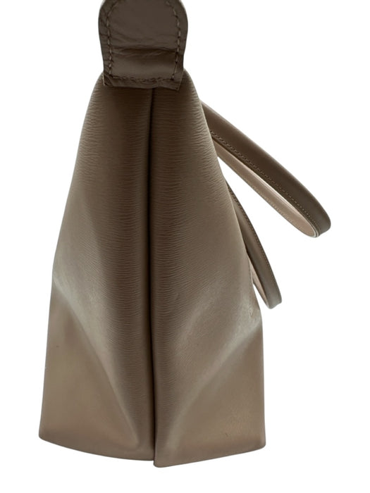 Longchamp Taupe Brown Coated Canvas Double Handle Snap Closure Zip Top Tote Bag Taupe Brown / L