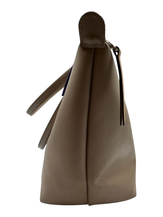 Longchamp Taupe Brown Coated Canvas Double Handle Snap Closure Zip Top Tote Bag Taupe Brown / L