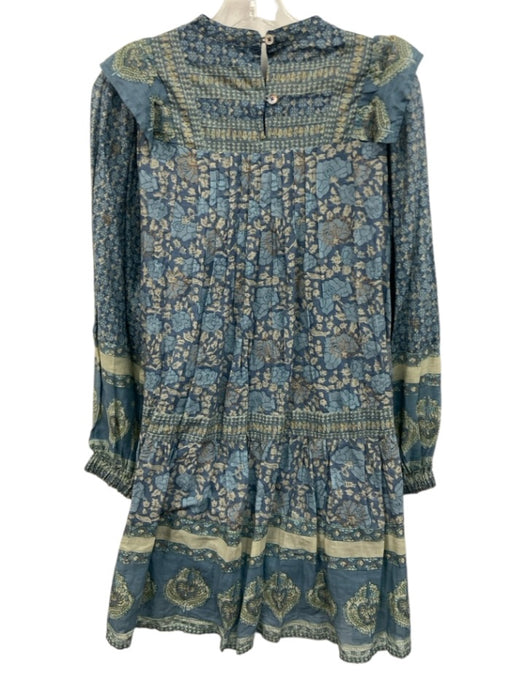 Sea New York Size XS Mixed Blues Cotton Long Balloon Sleeve Floral Dress Mixed Blues / XS