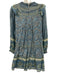 Sea New York Size XS Mixed Blues Cotton Long Balloon Sleeve Floral Dress Mixed Blues / XS