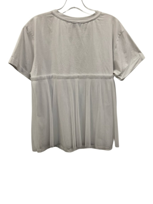 Elliatt Size Small White Cotton Blend Short Sleeve Pleated Ruffle Top White / Small