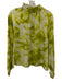 Marie Oliver Size XS Yellow Green Silk Blend Long Sleeve Abstract Print Top Yellow Green / XS