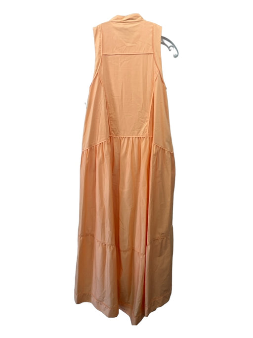 Jonathan Simkhai Size XS Orange Cotton Blend Sleeveless Half Button Maxi Dress Orange / XS