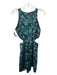 Hutch Size 2 Teal & Black Polyester Sleeveless Floral Cut Out Knee Dress Teal & Black / 2