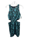 Hutch Size 2 Teal & Black Polyester Sleeveless Floral Cut Out Knee Dress Teal & Black / 2