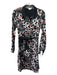 Yumi Size 4 Black & Multi Polyester Button Sash Abstract Dress Black & Multi / 4