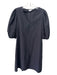 Olivia James the Label Size XS Black Cotton Half Puff Sleeve V Neck Shift Dress Black / XS