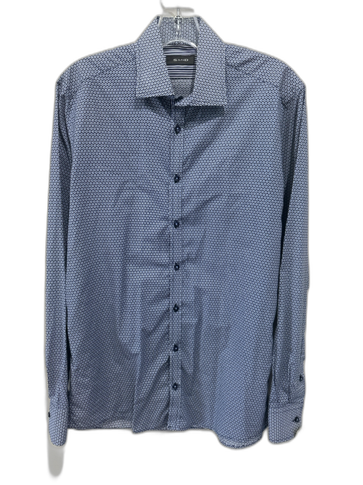 Sand Size 39 Blue & White Cotton All Over Print Button Down Long Sleeve Shirt Blue & White / 39