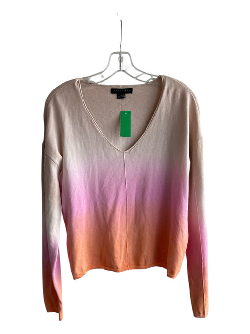 Sanctuary Size XS Beige Orange & Pink Cotton & Viscose Wide V Neck Knit Top Beige Orange & Pink / XS