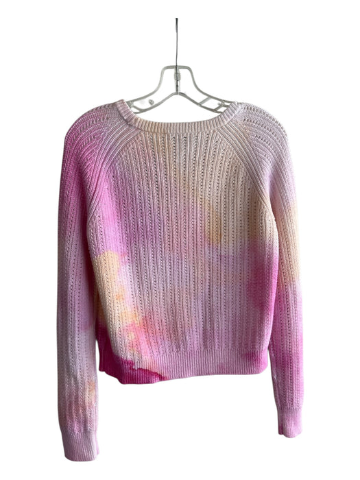 White + Warren Size M Pink Orange & White Cotton & Polyester Long Sleeve Sweater Pink Orange & White / M