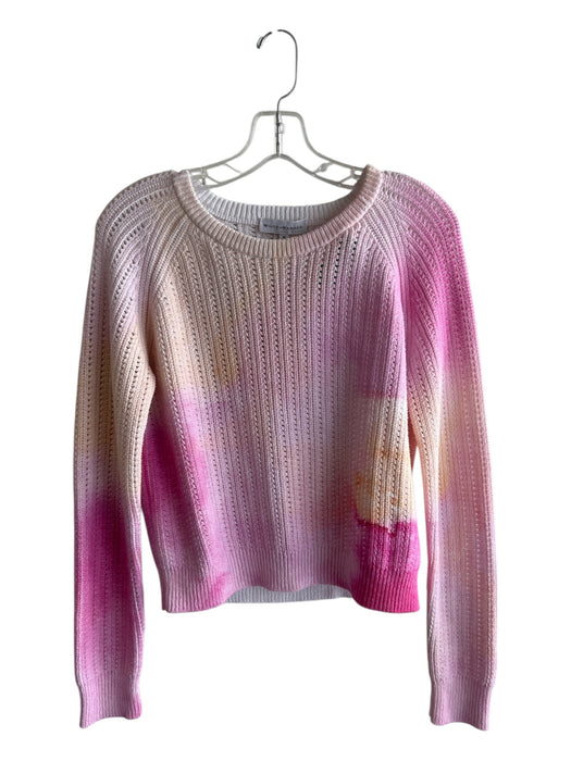 White + Warren Size M Pink Orange & White Cotton & Polyester Long Sleeve Sweater Pink Orange & White / M