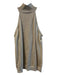 Worth Size P Champagne Silk & Cotton Mock Neck Sleeveless Shimmer Top Champagne / P