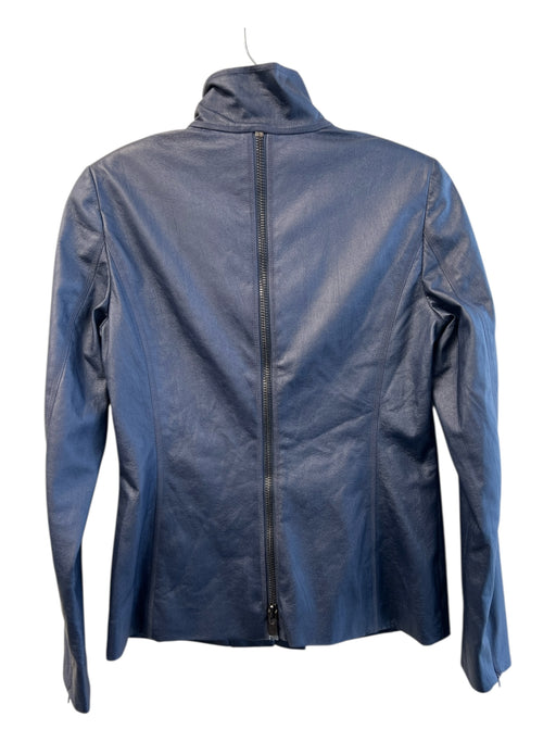 W by Worth Size 2 Navy Polyester High Neck Zip Front Zipper Detail Jacket Navy / 2