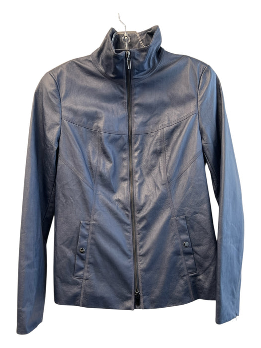 W by Worth Size 2 Navy Polyester High Neck Zip Front Zipper Detail Jacket Navy / 2