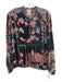 Johnny Was Size XS Grey & Multi Rayon Blend Velvet Floral Print Half Button Top Grey & Multi / XS