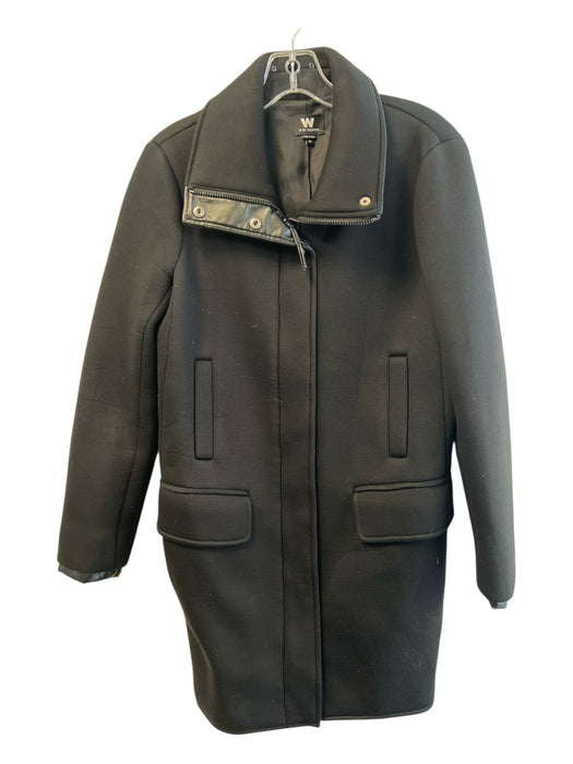 W by Worth Size XP Black Rayon Blend Zip & Button Faux Leather Detail Jacket Black / XP