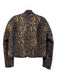 W by Worth Size XS Brown Acrylic Blend Front Zip Pockets Leopard Print Jacket Brown / XS