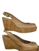 Stuart Weitzman Shoe Size 8.5 Nude & Tan Patent Leather Cork Wedge Sandals Nude & Tan / 8.5
