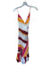 Juan De Dios Size S Pink & Orange Linen Spaghetti Strap Striped Wrap Maxi Dress Pink & Orange / S