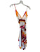 Juan De Dios Size S Pink & Orange Linen Spaghetti Strap Striped Wrap Maxi Dress Pink & Orange / S