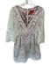 Monique Lhuillier Size 4 White & Nude Lace Long Sleeve Pleat Detail Dress White & Nude / 4