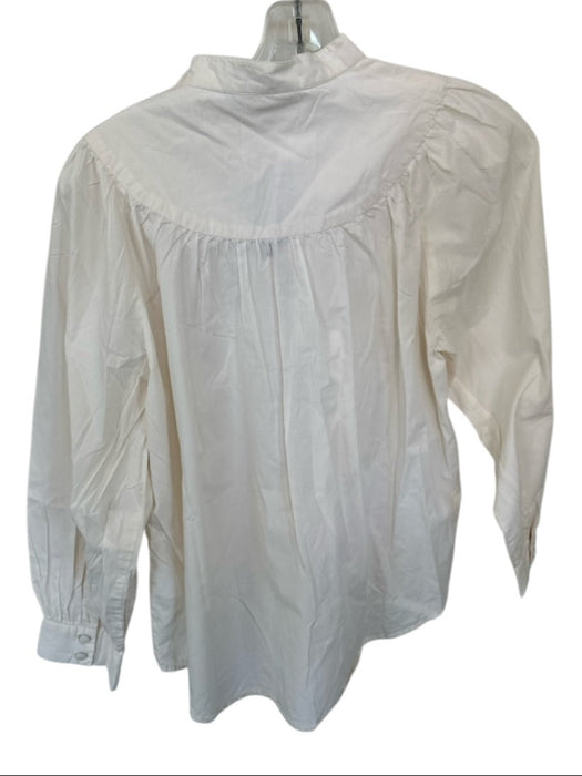 LaRoque Size XS Cream Cotton Long Balloon Sleeve Buttons Top Cream / XS
