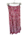 Poupette St. Barth Size XS Red & Pink Viscose Drawstring Waist Botanical Skirt Red & Pink / XS