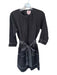 Banjanan Size XS Black & White Cotton Long Sleeve Stitching Detail Belted Dress Black & White / XS