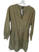 Rails Size S Army Green Cotton Long Sleeve Smocked Waist V Neck Dress Army Green / S