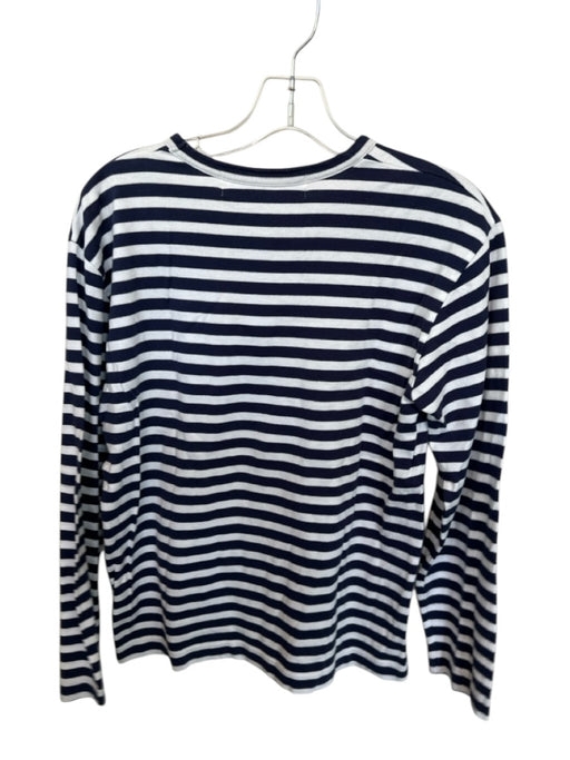 PLAY Comme des Garcons Size M Navy & Red Cotton Long Sleeve Striped Heart Top Navy & Red / M