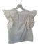 Ulla Johnson Size 4 Cream Cotton Flutter Sleeves V Neck Ruffle collar Top Cream / 4