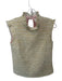 Julie Brown Size 4 Gold & Pink Polyester Cap Sleeve Tweed Metallic Thread Top Gold & Pink / 4